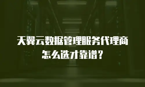 天翼云数据管理服务代理商怎么选才靠谱？