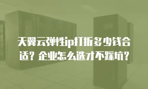 天翼云弹性ip打折多少钱合适？企业怎么选才不踩坑？
