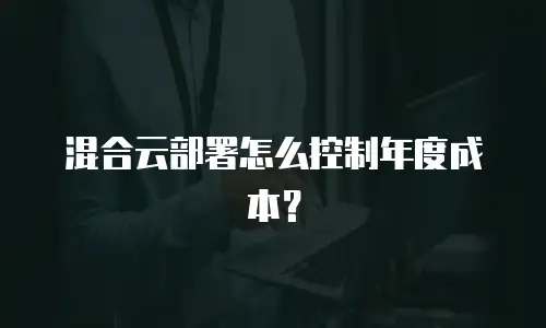 混合云部署怎么控制年度成本？