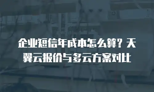 企业短信年成本怎么算？天翼云报价与多云方案对比