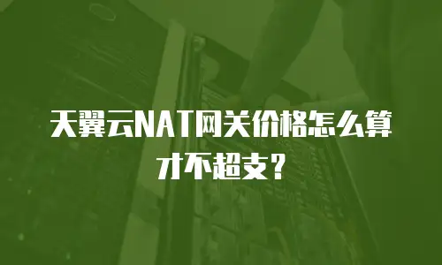 天翼云NAT网关价格怎么算才不超支？
