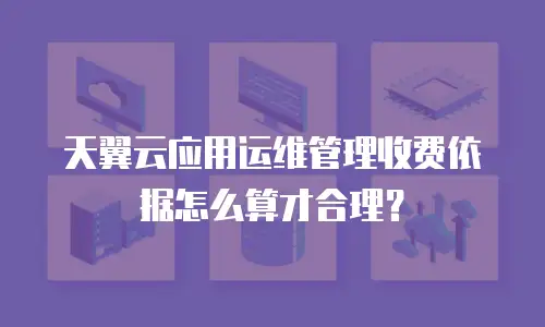 天翼云应用运维管理收费依据怎么算才合理？