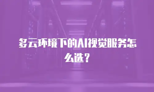多云环境下的AI视觉服务怎么选？
