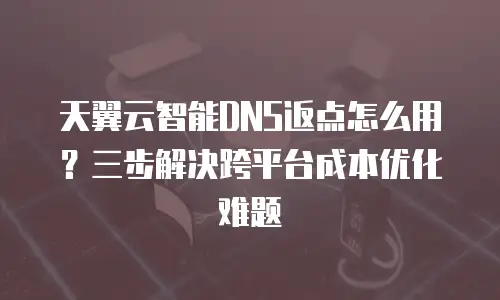 天翼云智能DNS返点怎么用？三步解决跨平台成本优化难题