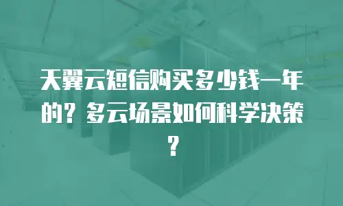 天翼云短信购买多少钱一年的？多云场景如何科学决策？