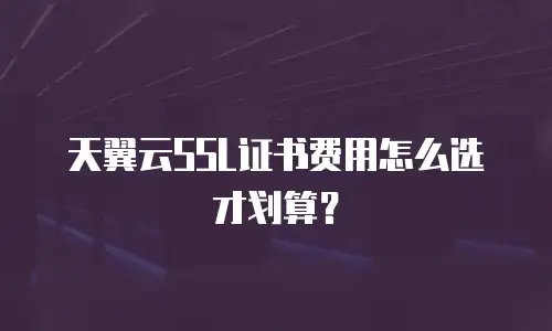 天翼云SSL证书费用怎么选才划算？