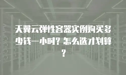 天翼云弹性容器实例购买多少钱一小时？怎么选才划算？