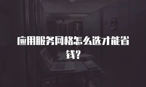 应用服务网格怎么选才能省钱？