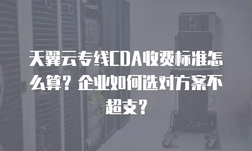 天翼云专线CDA收费标准怎么算？企业如何选对方案不超支？