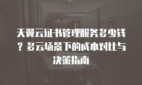 天翼云证书管理服务多少钱？多云场景下的成本对比与决策指南