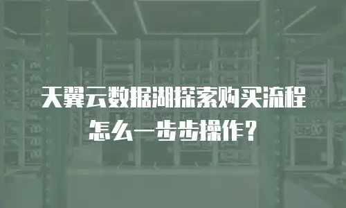 天翼云数据湖探索购买流程怎么一步步操作？
