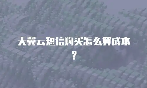 天翼云短信购买怎么算成本？