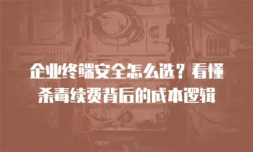 企业终端安全怎么选？看懂杀毒续费背后的成本逻辑