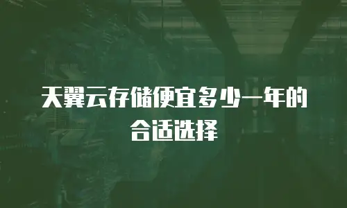 天翼云存储便宜多少一年的合适选择