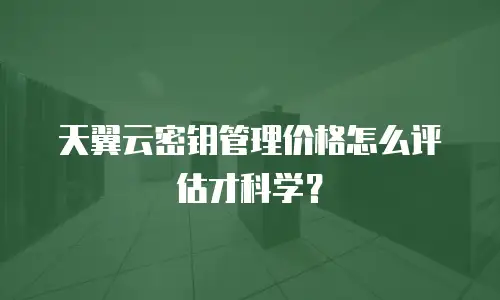 天翼云密钥管理价格怎么评估才科学？