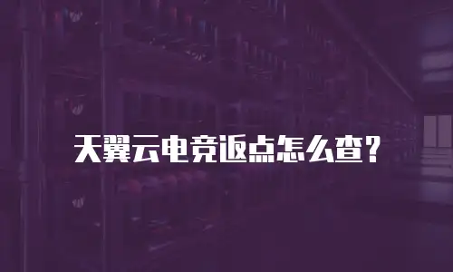 天翼云电竞返点怎么查？