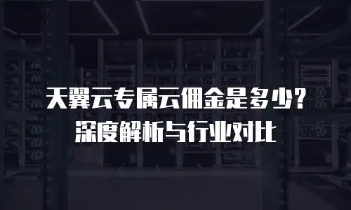 天翼云专属云佣金是多少？深度解析与行业对比