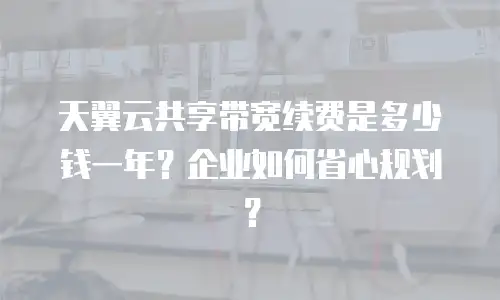 天翼云共享带宽续费是多少钱一年？企业如何省心规划？