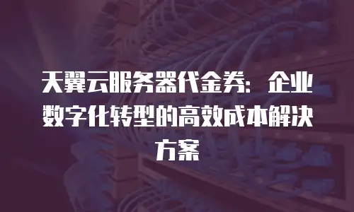 天翼云服务器代金券：企业数字化转型的高效成本解决方案