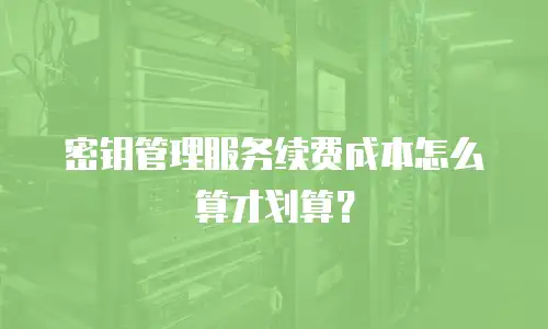 密钥管理服务续费成本怎么算才划算？