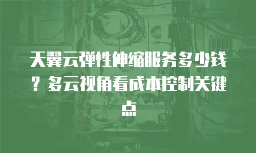 天翼云弹性伸缩服务多少钱？多云视角看成本控制关键点