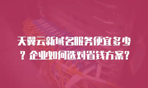 天翼云新域名服务便宜多少？企业如何选对省钱方案？
