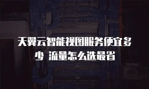 天翼云智能视图服务便宜多少 流量怎么选最省