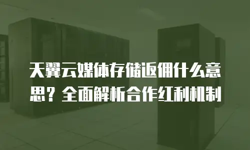 天翼云媒体存储返佣什么意思？全面解析合作红利机制