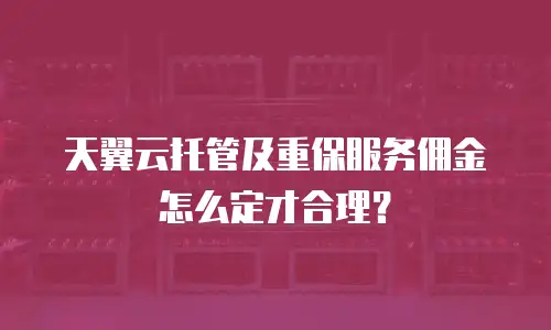 天翼云托管及重保服务佣金怎么定才合理？