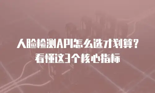人脸检测API怎么选才划算？看懂这3个核心指标