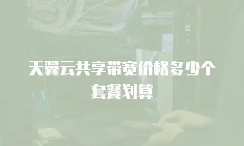 天翼云共享带宽价格多少个套餐划算