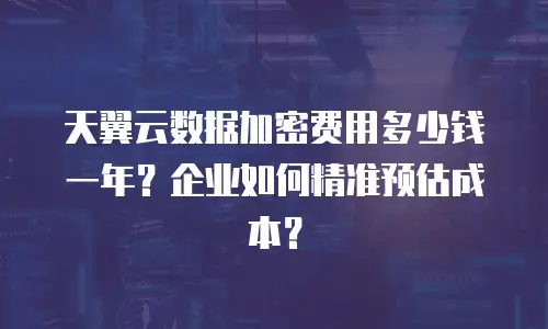 天翼云数据加密费用多少钱一年？企业如何精准预估成本？