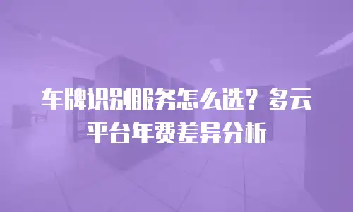 车牌识别服务怎么选？多云平台年费差异分析