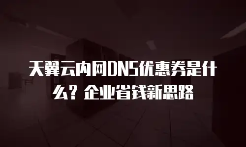 天翼云内网DNS优惠券是什么？企业省钱新思路