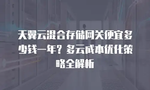 天翼云混合存储网关便宜多少钱一年？多云成本优化策略全解析