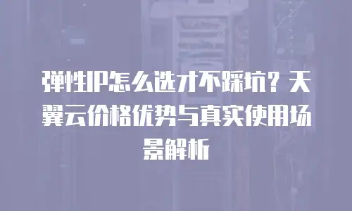 弹性IP怎么选才不踩坑？天翼云价格优势与真实使用场景解析