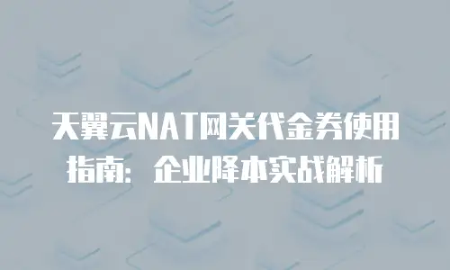 天翼云NAT网关代金券使用指南：企业降本实战解析
