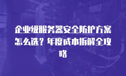 企业级服务器安全防护方案怎么选？年度成本拆解全攻略