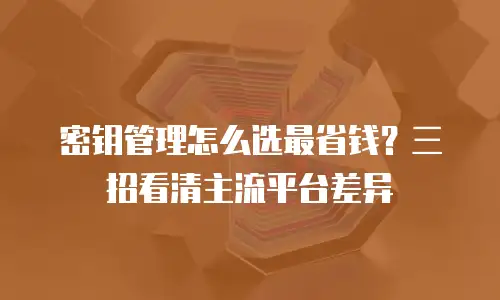 密钥管理怎么选最省钱？三招看清主流平台差异
