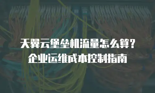 天翼云堡垒机流量怎么算？企业运维成本控制指南