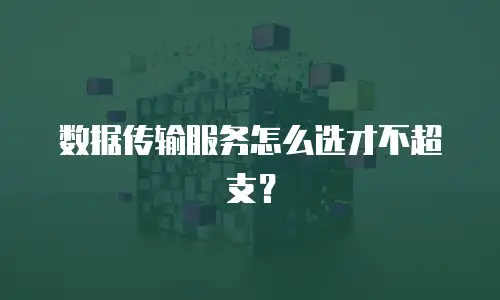 数据传输服务怎么选才不超支？