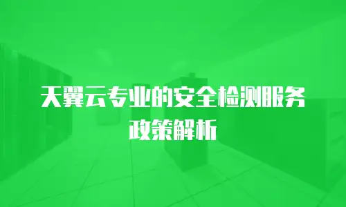 天翼云专业的安全检测服务政策解析
