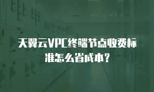 天翼云VPC终端节点收费标准怎么省成本？