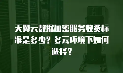 天翼云数据加密服务收费标准是多少？多云环境下如何选择？