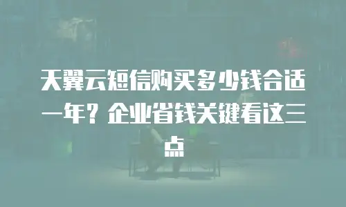 天翼云短信购买多少钱合适一年？企业省钱关键看这三点