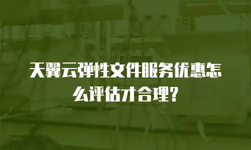 天翼云弹性文件服务优惠怎么评估才合理？