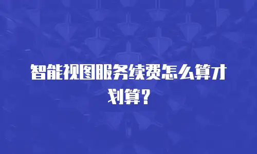 智能视图服务续费怎么算才划算？