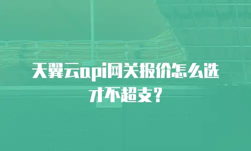 天翼云api网关报价怎么选才不超支？