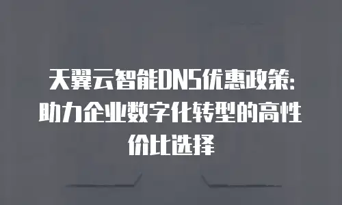 天翼云智能DNS优惠政策：助力企业数字化转型的高性价比选择