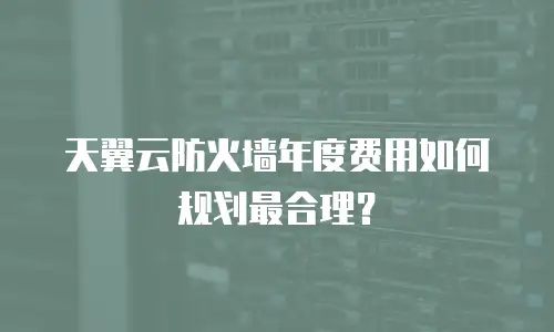 天翼云防火墙年度费用如何规划最合理？